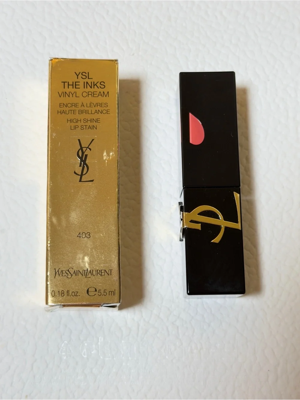 YSL The Inks Vinyl Cream Lip Stain 403 Fuchsia Dimension NIB Full Size